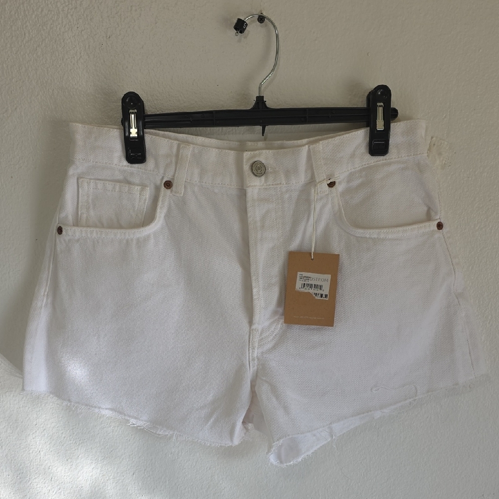 🌸NEW Reformation White Charlie High Rise Jean Shorts Size 29